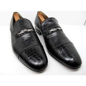 C A Anthony Italy Mens Black Leather Captoe Horsebit Loafers Size US 13 EUR 46